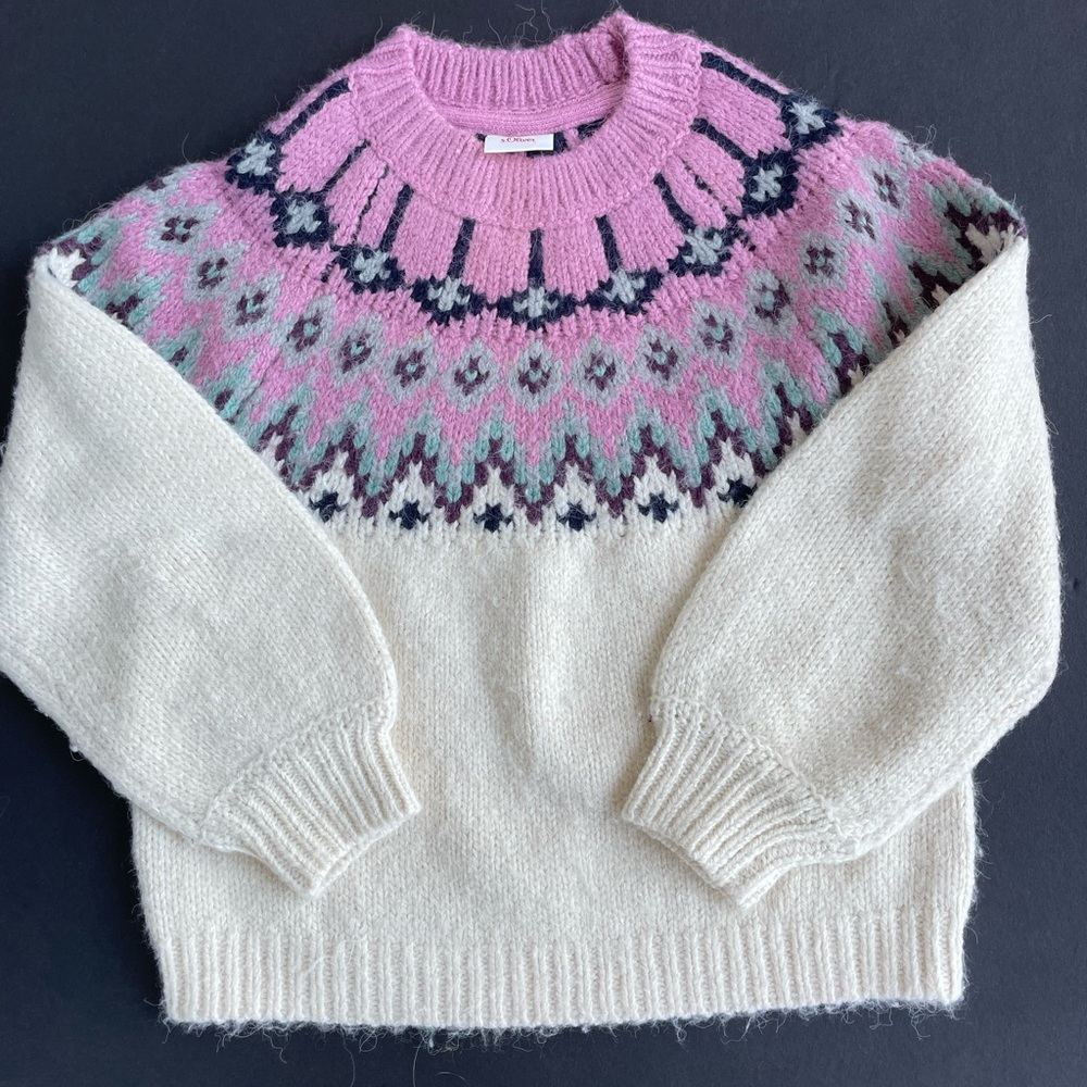 Chic Pink and Cream Fair Isle Sweater
